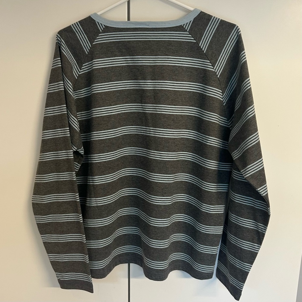 Vintage B.U.M. Equipment Plus Striped Pullover in Grey and Light Turquoise - Picture 3 of 8